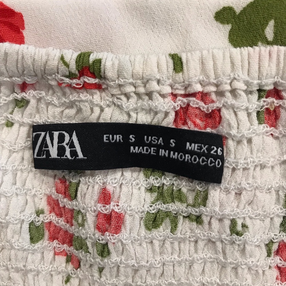 Zara Red Rose Mini Babydoll Dress Size S - Picture 8 of 10